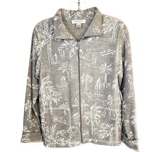 Rafael Small S Women's Blazer Gray Zipper Suit Coat Misses Size 4 6 Jacket